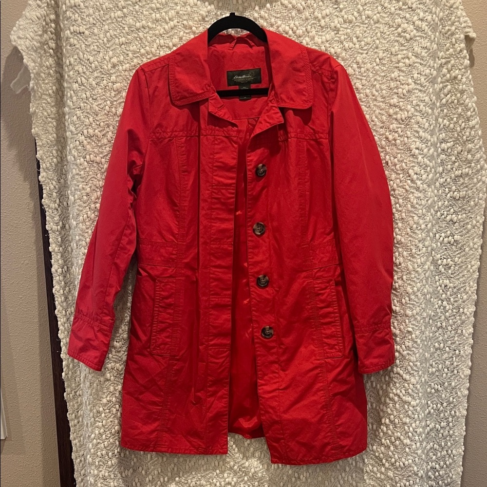 Eddie Bauer Women's Trench Coat Jacket Salmon